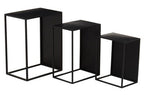 Set of 3 Black Iron Rectangular Nesting Tables | Avento