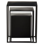 Set of 3 Black Iron Rectangular Nesting Tables | Avento