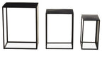 Set of 3 Black Iron Rectangular Nesting Tables | Avento