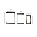 Set of 3 Black Iron Rectangular Nesting Tables | Avento