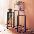 Set of 3 Black Iron Rectangular Nesting Tables | Avento
