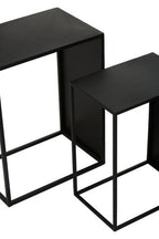 Set of 3 Black Iron Rectangular Nesting Tables | Avento