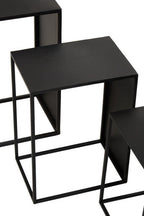 Set of 3 Black Iron Rectangular Nesting Tables | Avento