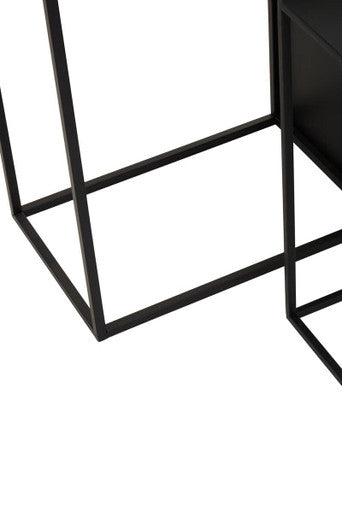 Set of 3 Black Iron Rectangular Nesting Tables | Avento