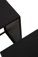 Set of 3 Black Iron Rectangular Nesting Tables | Avento