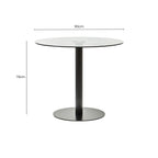 Matt Black Steel and Glass Top Round Dining Table | Metropolitan