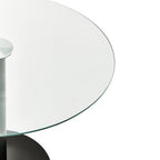 Matt Black Steel and Glass Top Round Dining Table | Metropolitan