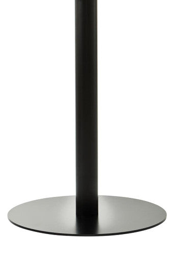 Matt Black Steel and Glass Top Round Dining Table | Metropolitan