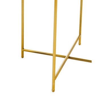 Black Tray Top Round Side Table with Gold Finish Iron Stand | Trosa