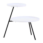 White Iron Tray Top and Black Iron Legs 2 Tie Side Table | Trosa