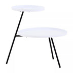 White Iron Tray Top and Black Iron Legs 2 Tie Side Table | Trosa