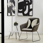 White Iron Tray Top and Black Iron Legs 2 Tie Side Table | Trosa