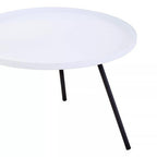 White Iron Tray Top and Black Iron Legs 2 Tie Side Table | Trosa