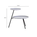 Grey Iron Tray Top and Black Iron Legs 2 Shelf Side Table | Trosa