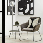 Grey Iron Tray Top and Black Iron Legs 2 Shelf Side Table | Trosa