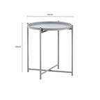 Grey Iron Round Side Table with Slender Metal Legs | Trosa