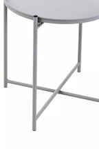 Grey Iron Round Side Table with Slender Metal Legs | Trosa