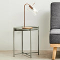 Grey Iron Round Side Table with Slender Metal Legs | Trosa