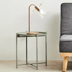 Grey Iron Round Side Table with Slender Metal Legs | Trosa