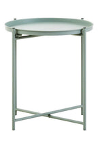 Green Iron Round Side Table with Slender Metal Legs | Trosa