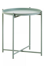 Green Iron Round Side Table with Slender Metal Legs | Trosa