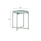 Green Iron Round Side Table with Slender Metal Legs | Trosa