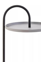 Grey Round Top Side Table with Black Finish Iron Hanging Frame | Trosa