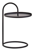 Black Round Top Side Table with Black Finish Iron Hanging Frame | Trosa