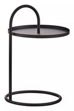 Black Round Top Side Table with Black Finish Iron Hanging Frame | Trosa