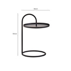 Black Round Top Side Table with Black Finish Iron Hanging Frame | Trosa