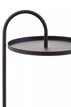 Black Round Top Side Table with Black Finish Iron Hanging Frame | Trosa