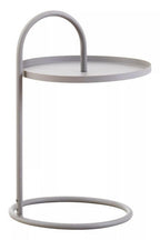 Grey Round Top Side Table with Grey Finish Iron Hanging Frame | Trosa