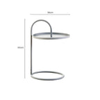 Grey Round Top Side Table with Grey Finish Iron Hanging Frame | Trosa