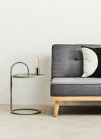 Grey Round Top Side Table with Grey Finish Iron Hanging Frame | Trosa