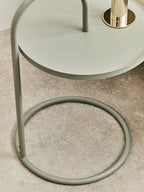 Grey Round Top Side Table with Grey Finish Iron Hanging Frame | Trosa