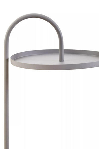 Grey Round Top Side Table with Grey Finish Iron Hanging Frame | Trosa