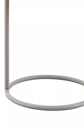 Grey Round Top Side Table with Grey Finish Iron Hanging Frame | Trosa