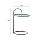 Green Round Top Side Table with Grey Finish Iron Hanging Frame | Trosa