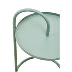 Green Round Top Side Table with Grey Finish Iron Hanging Frame | Trosa