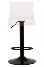 Clear Acrylic Seat Bar Stool with Black Base | Baina