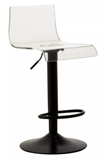 Clear Acrylic Seat Bar Stool with Black Base | Baina