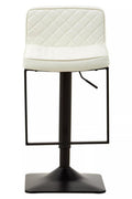 White Leather Effect and Black Base Bar Chair | Baina