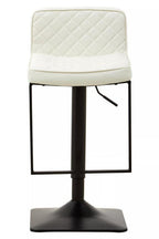 White Leather Effect and Black Base Bar Chair | Baina