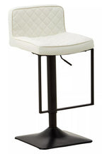 White Leather Effect and Black Base Bar Chair | Baina