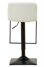 White Leather Effect and Black Base Bar Chair | Baina