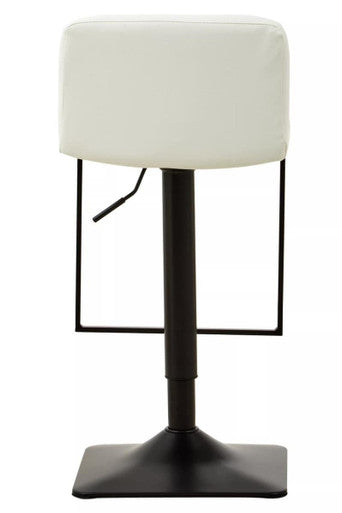 White Leather Effect and Black Base Bar Chair | Baina