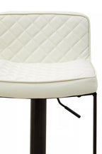White Leather Effect and Black Base Bar Chair | Baina