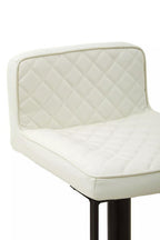 White Leather Effect and Black Base Bar Chair | Baina