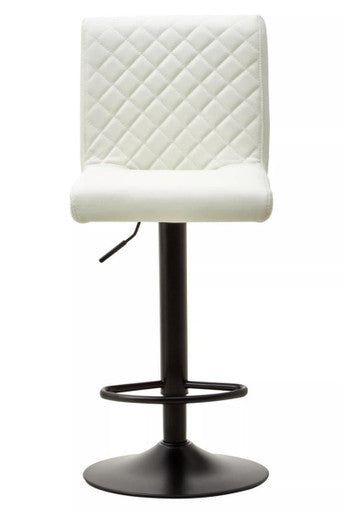 High Back White Leather Effect Bar Chair | Baina