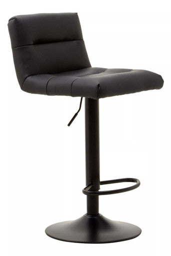 Black Leather Effect Bar Stool | Baina